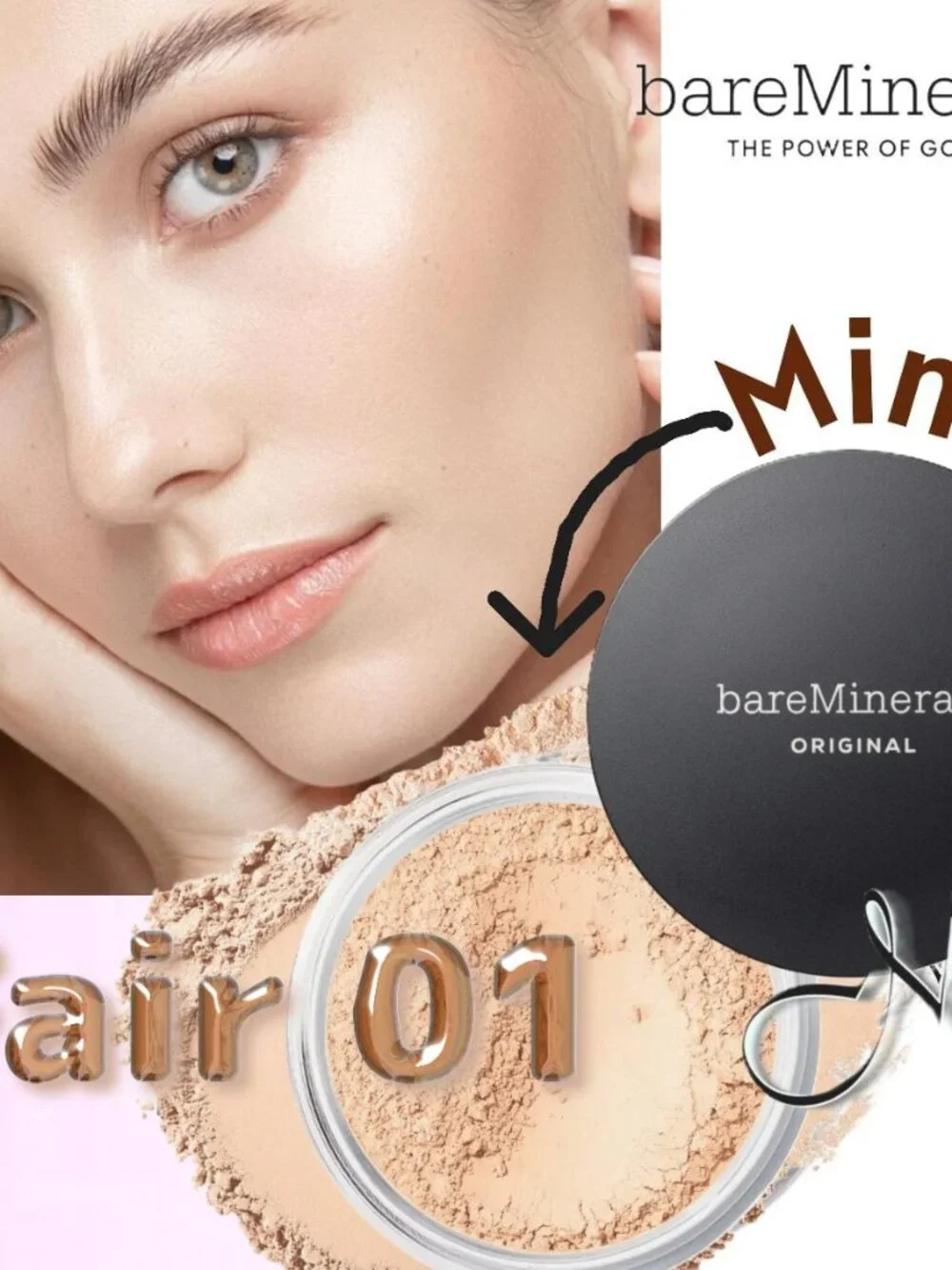 bareMinerals Original Powder Foundation SPF15 ~ Fair 01 (Porcelain) 8g/Mini NIB